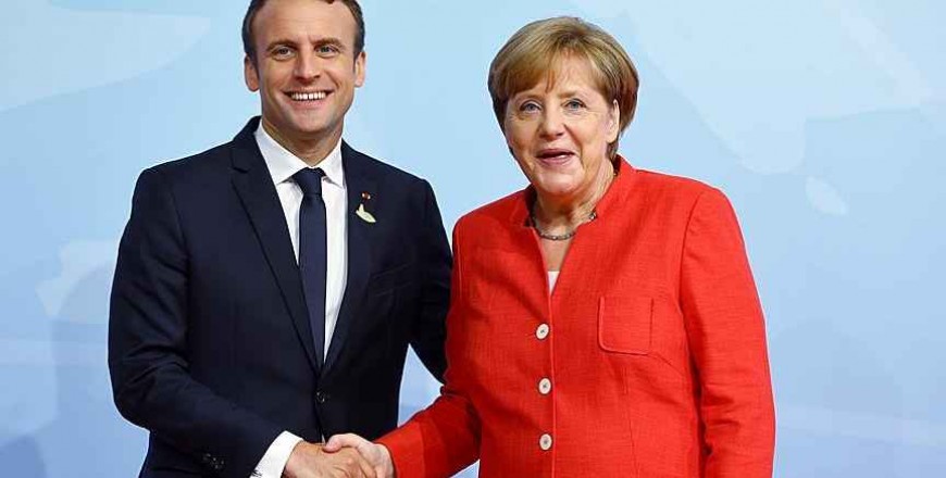 Meeting between French President Emmanuel Macron and Germany's Chancellor Angela Merkel